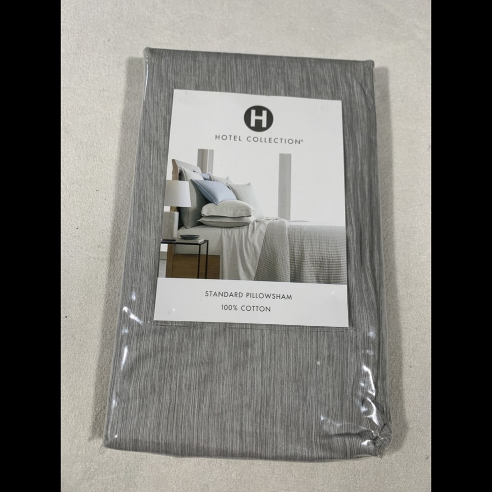 NIB Hotel Collection 525 Yarn Dyed (1) Standard Sham Pillow Case Ash